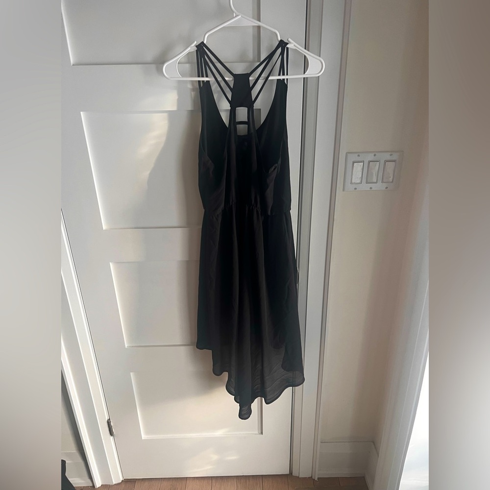 Black high low with back detail dress